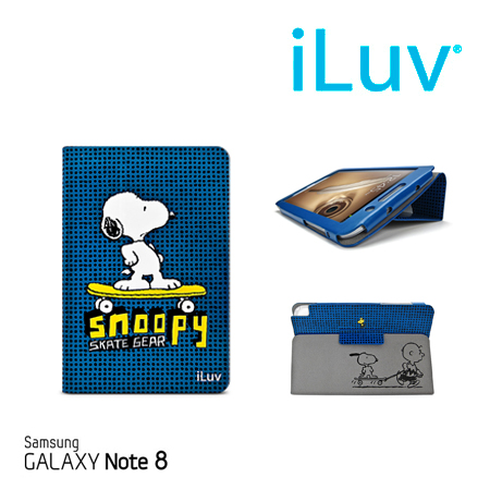 ESTUCHE ILUV P/GALAXY NOTE 8.0 SNOOPY PORTFOLIO AND STAND BLUE (S81SNOFBL)